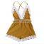 S33494W Newborn Baby Girls Clothes Romper Sleeveless Backless V Neck Flower Outfits Jumpsuit