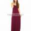 High quality round neck sleeveless maxi new ladies dress 2015
