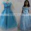 2016 Instyles Blue Elsa Costume Costplay Party Princess Girls Dresses Age 6-7