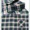 2017 latest long sleeve blue plaid 100% cotton flannel men shirt