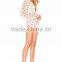 2017 Guangzhou Shandao Latest Design 100% Polyester Ruffle Deep-V Ladies Chiffon Short Jumpsuit