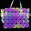 Colorful 7colors flash 0.8mm reflective iridescent leather fabric for bags material
