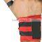 Weight Lifting Wrist Wraps in Red Color with Two Black strips