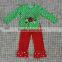 Winter Custom Children Red Xmas Outfits Set Baby Girls Christmas Clothes