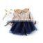 B22640A Autumn new fashion girls bow tie ribbon gauze long sleeves dress