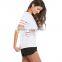 White black mesh T-shirt for sports workout racerback women gym bra top tank