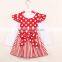 Fashionable 2 Piece Suits Polka Dot Cap Shirt Printed Children Cotton Branded Kids Dress Clothing