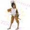 Short floss brown lion animal mascot cosplay costume jumpsuit for kids