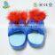 New design fluffy plush carton style big eyes baby warm winter indoor slippers