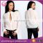 korean long sleeve formal blouses women white chiffon blouse