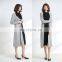 Autumn Winter Warm Solid Pattern Grey Color Women Pure Cashmere Sweater