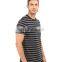 Men cool and casual red and black horizontal wide stripes t-shirts wholesale