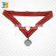 cheap custom silver weight lifting award sports medal with ribbon