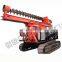 Solar power photovoltaic crawler ground drilling pile driver for screw installing