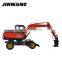 Engineering used four-wheel hydraulic wheel excavator for sale in korea