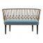 Modern Luxury Living Room Fabric Wooden Two Seat Sofa