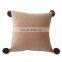 Lovely solid color Velvet pillow case cover with plush ball
