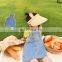 X1226/Hot Sell Summer Fashion Brand Print Suspender Dress for Girl Causal Cool Fresh Kids Demin Dress