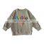 6666/latest cute kores letter print sweater designs for baby girls 1 piece loose spring top