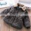 Winter specials quilted drawstring waist fur lining boys and girls jacket coat