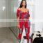 New arrival LadiesAfrican Print Floral slash deep V neck sexy Jumpsuits Women