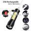 Rechargeable battery powered mini led flashlight Aluminum alloy waterproof COB led mini flashlights