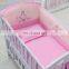 2020 new design 5 pcs 100% cotton fabric reactive printing cartoon animal pattern  soft crib baby bedding set with factory price