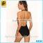 Sexy Black Custom Wholesale Zip Front Backless One-Piece Swimwear
