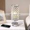 crystal touch control dimming table lamp with double USB rechargeable night table desk lamp bedroom bedside table lamp