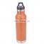 Sports drinking water bottle stainless steel 500ml vacuum bottle with lid and lift ring