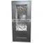 in stock villa metal frame flat top design safety tempered glass single swing wrought iron  entry door with opening window