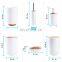 Modern European Style Household 6 Pieces Bamboo Lid Plastic Bathroom Sets Luxury Bathroom Accessories for Hotels