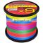 Upgraded fluorocarbon coating  Colorful 8 Stands Braid Fishing Line 100m 100lb pe braided Strong Fishing Line