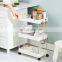 Slim Storage Cart Mobile Shelving Unit Slide Out Storage Rolling Utility Cart Tower Rack For Kitchen Bathroom