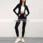 Winter Warm Full Zip Slim Yoga Jackets Custom Fleece Lined Leggings Gym Fitness Sets 80nylon 20spandex