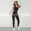 Asymmetrical Padded Workout Tank Tops Custom Yoga Sets High Waist Yoga Pockets Leggings 80nylon 20spandex