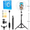 T Hot Selling Dimmable Led 12 Inch With Selfie Clip And 2.1m Tripod Phone Tripod Ring Light