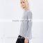 Stripe t shirt high quality OEM service fashion t shirt women long sleeve t shirt design TS034