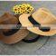 Promotion cheap plain wholesale straw cowboy hats ladies straw hats Beach shading Unisex cowboy straw hat