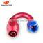 Aluminum Oil Cooler Fitting 180 Degree Resuable Hose End Fuel Line Hose End Fitting Adaptor Blue and Red 40-180-06