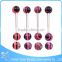 Factory direct sale surgical steel women colorful resin ball best design tongue ring
