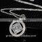 Fashion Austrian Crystal Circle Jewelry Party White Gold Pendant Necklace Clip Earrings Set