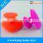 Silicone facial brush cleaner with suction