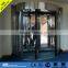 Automatic revolving door, laminated glass, stainless steel surface