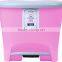 Pinky curvy pedal trash can with oval lid