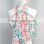 Leaf printed Infinity voile scarf