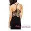 Black Spaghetti Straps Ribbed Cutout Clothes for Women Party Dress