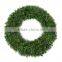 garden decoration artificial grass wreath with big size plastic decorative boxwood wreath for home decor