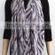 Wave Printed Cotton Scarf with fringe