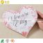 Hot sale creative heart shape handmade greeting card with envelope